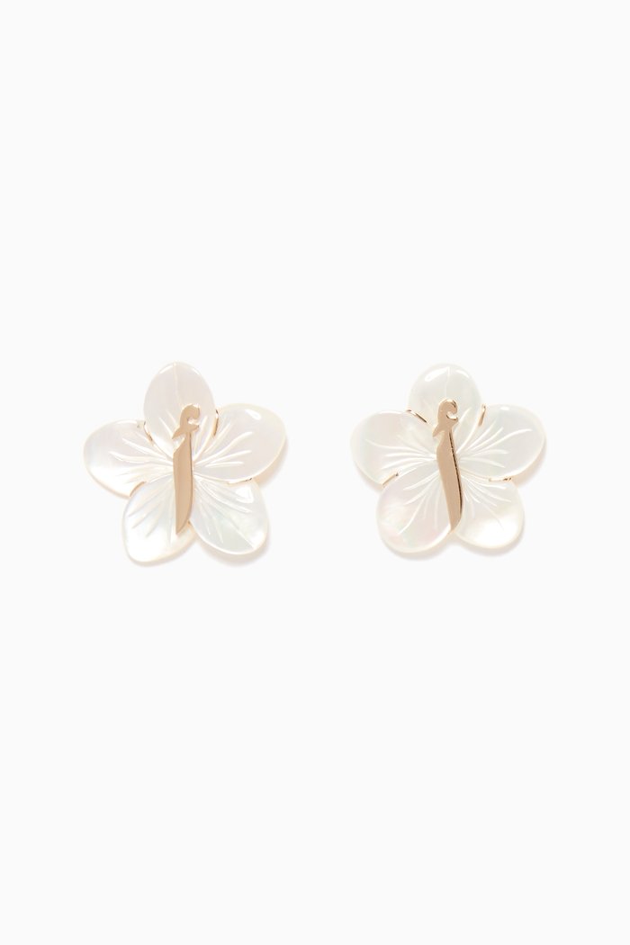 

Yellow-Gold Mother Of Pearl & Alef Earrings