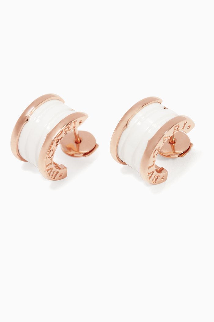 

Rose-Gold & White Ceramic B.zero1 Earrings