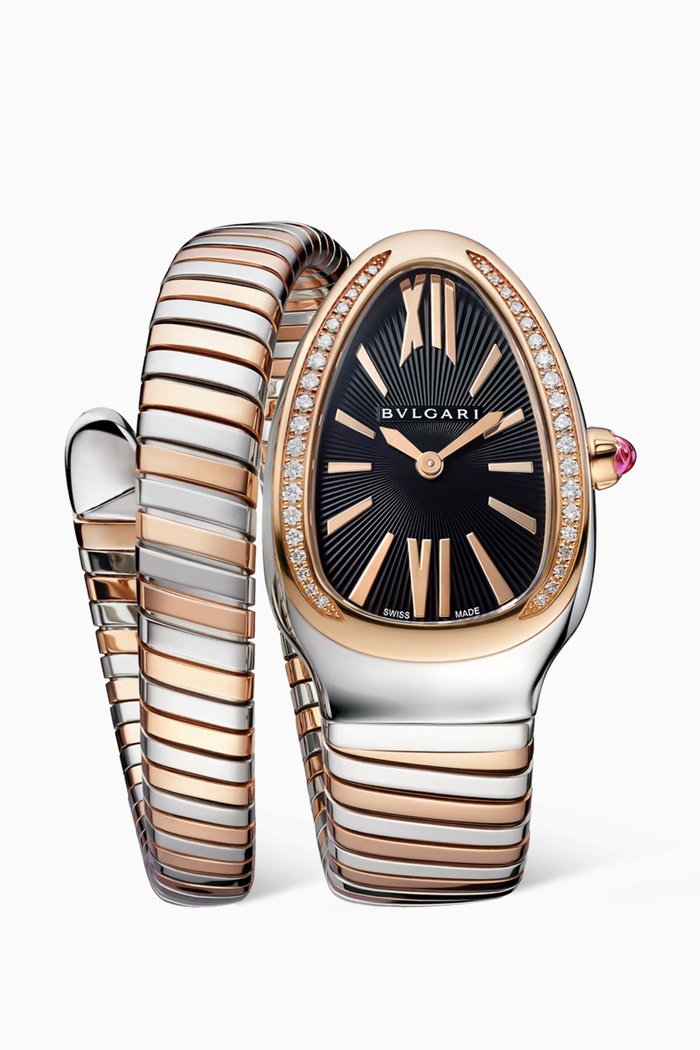 

Rose-Gold, Stainless Steel & Diamond Serpenti Tubogas Watch, Metallic