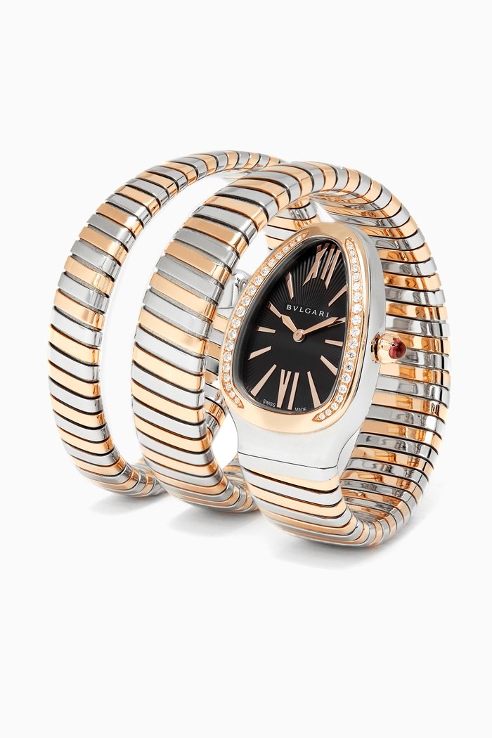 

Rose-Gold, Stainless Steel & Diamond Serpenti Tubogas Watch, Metallic
