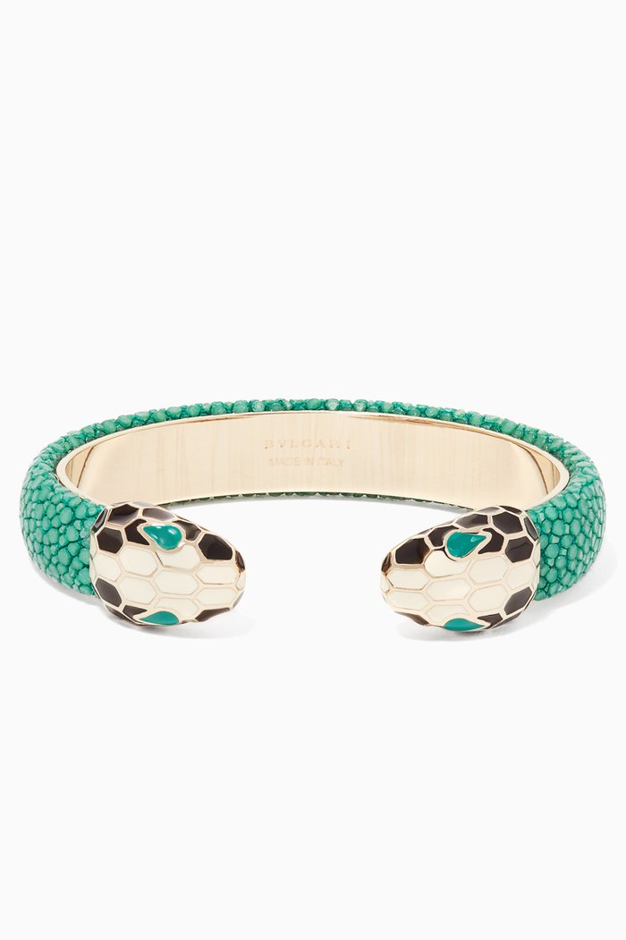 

Green Galuchat Skin Serpenti Forever Bracelet