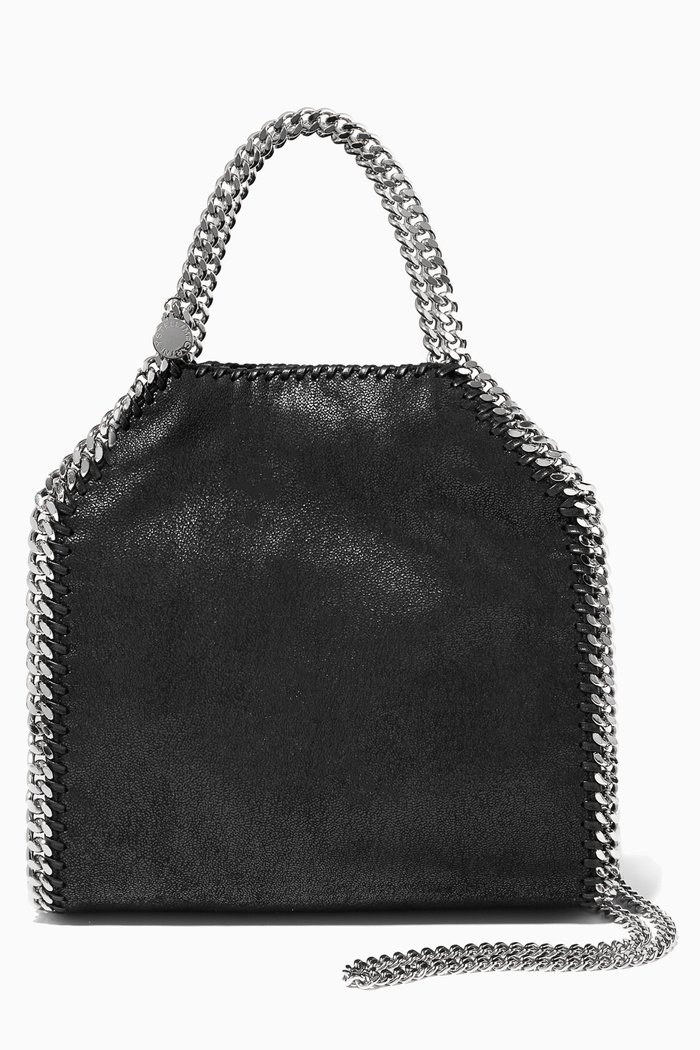 

Falabella Shaggy Deer Fold Over Tote Bag, Black