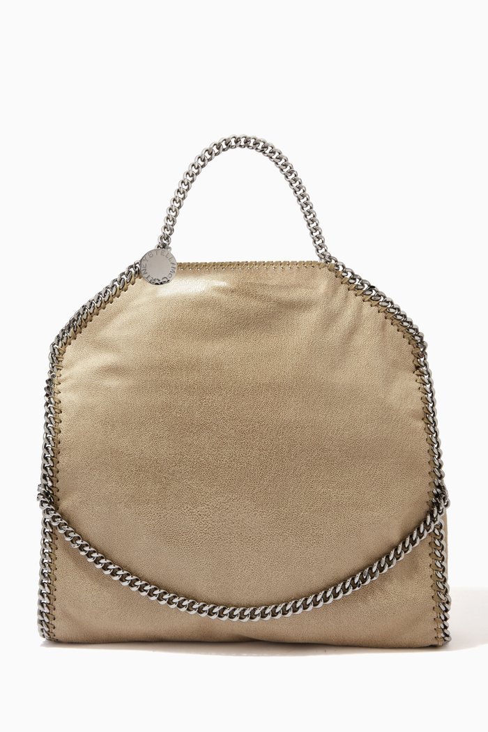 Falabella Fold Over Tote Bag in Shaggy Deer, Green