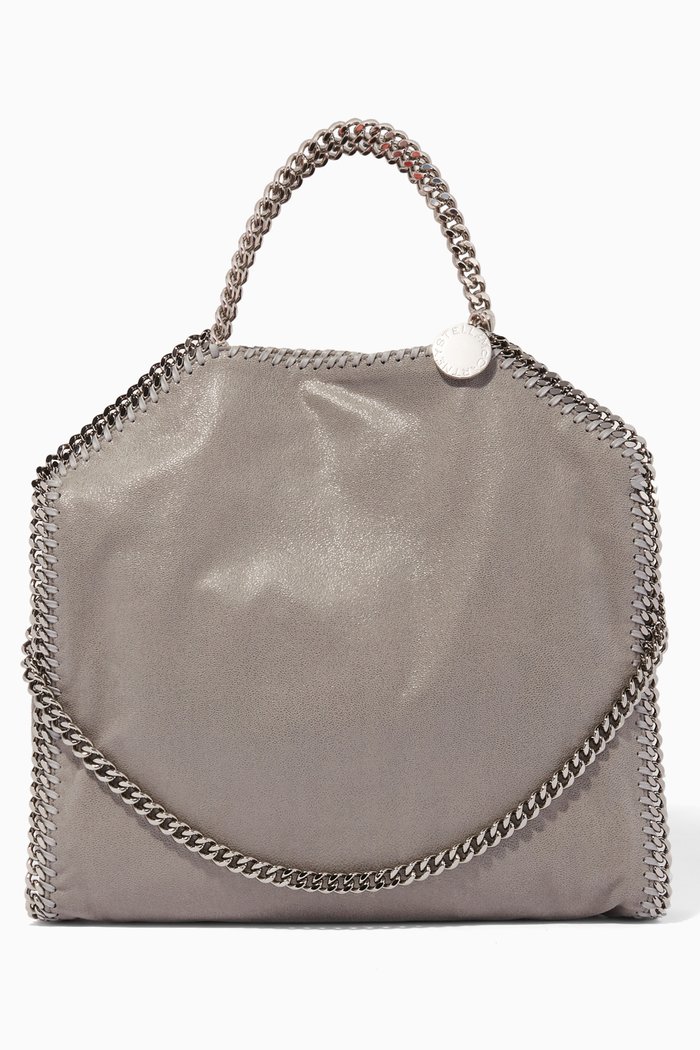 

Falabella Shaggy Deer Fold Over Tote Bag, Grey