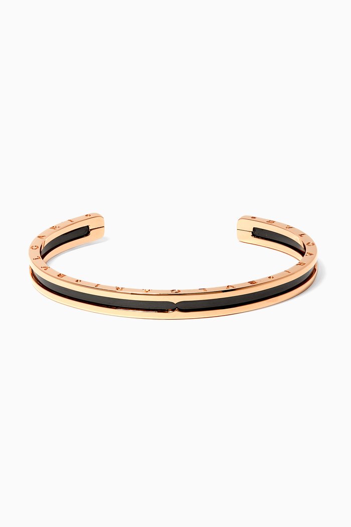 

Rose-Gold & Black Ceramic B.zero1 Cuff Bracelet, Metallic