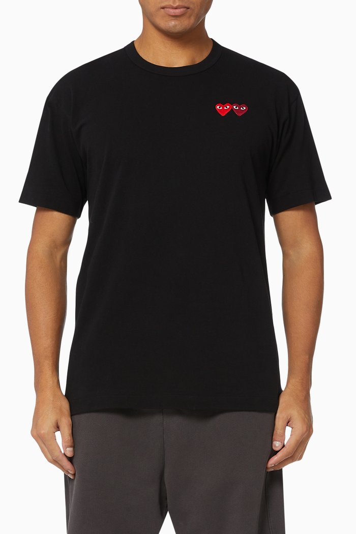 

Logo Appliqué Cotton T-shirt, Black