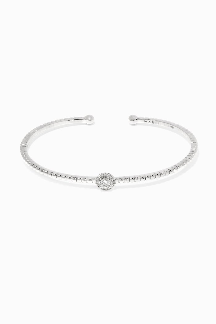 

White-Gold And Diamond Rock Candy Bangle, Silver