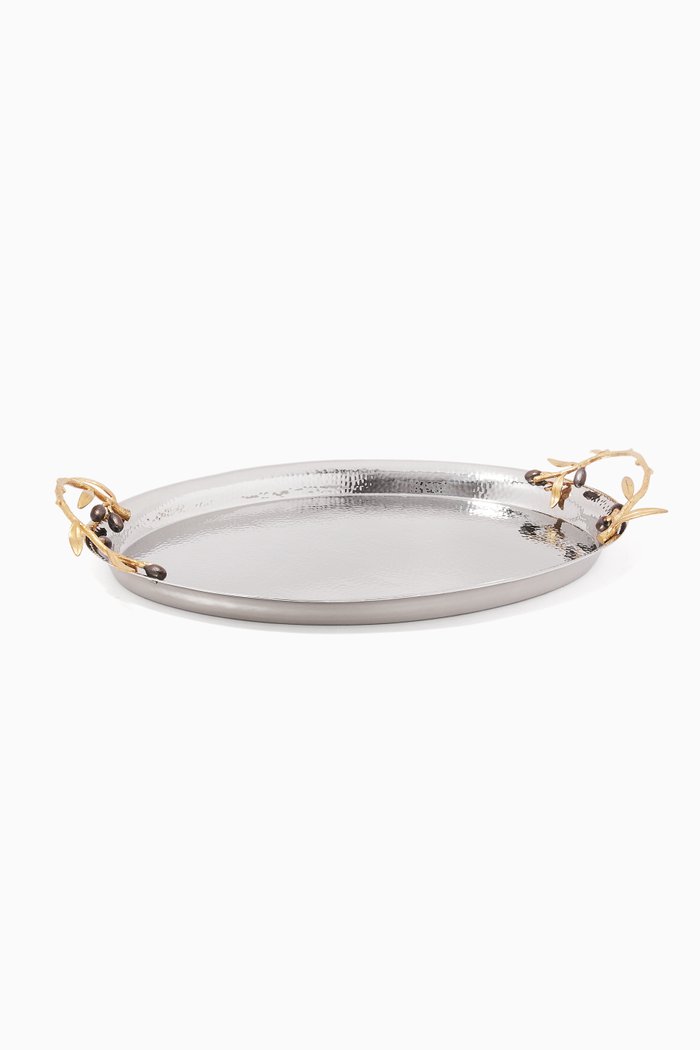 

Olive Branch Oval Tray, Multicolour