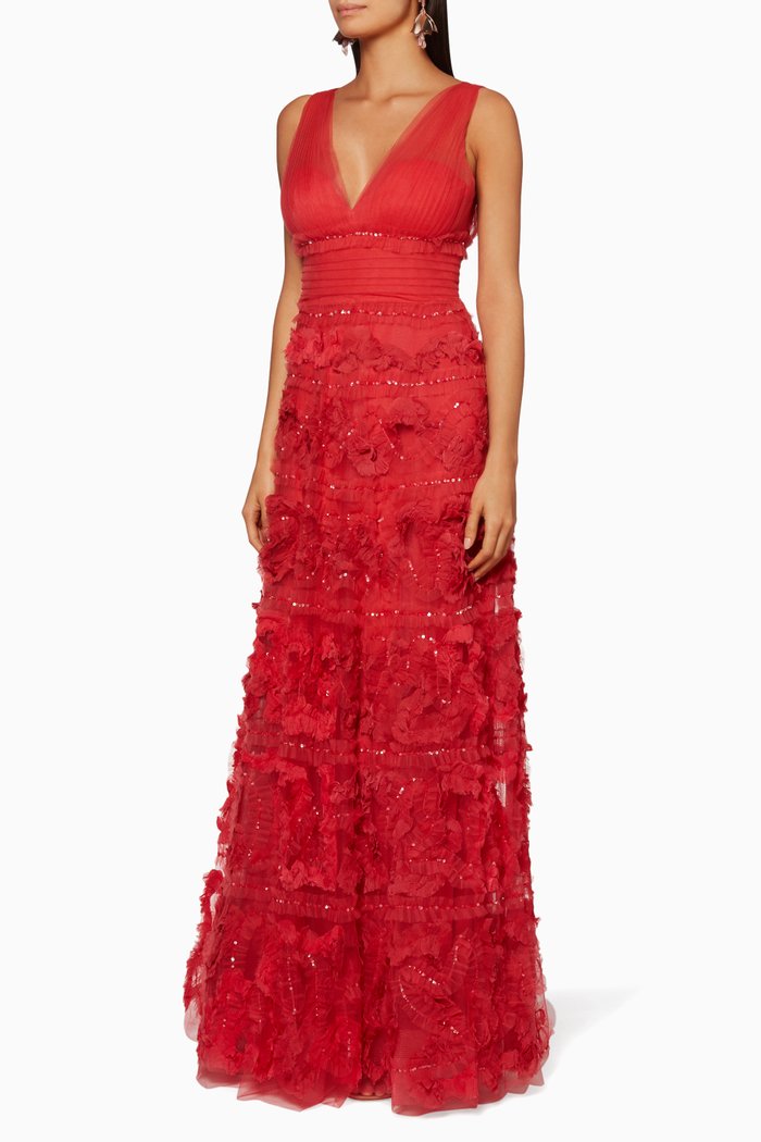 Coral A-line Ball Gown, Brown