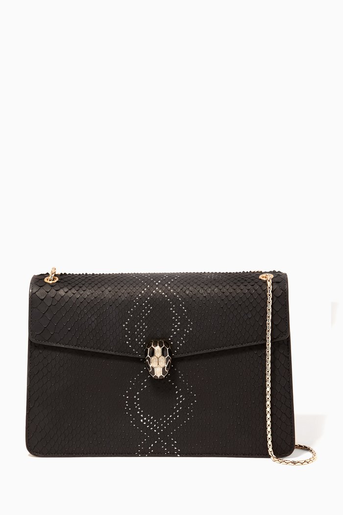 

Black Serpenti Forever Python Leather Shoulder Bag