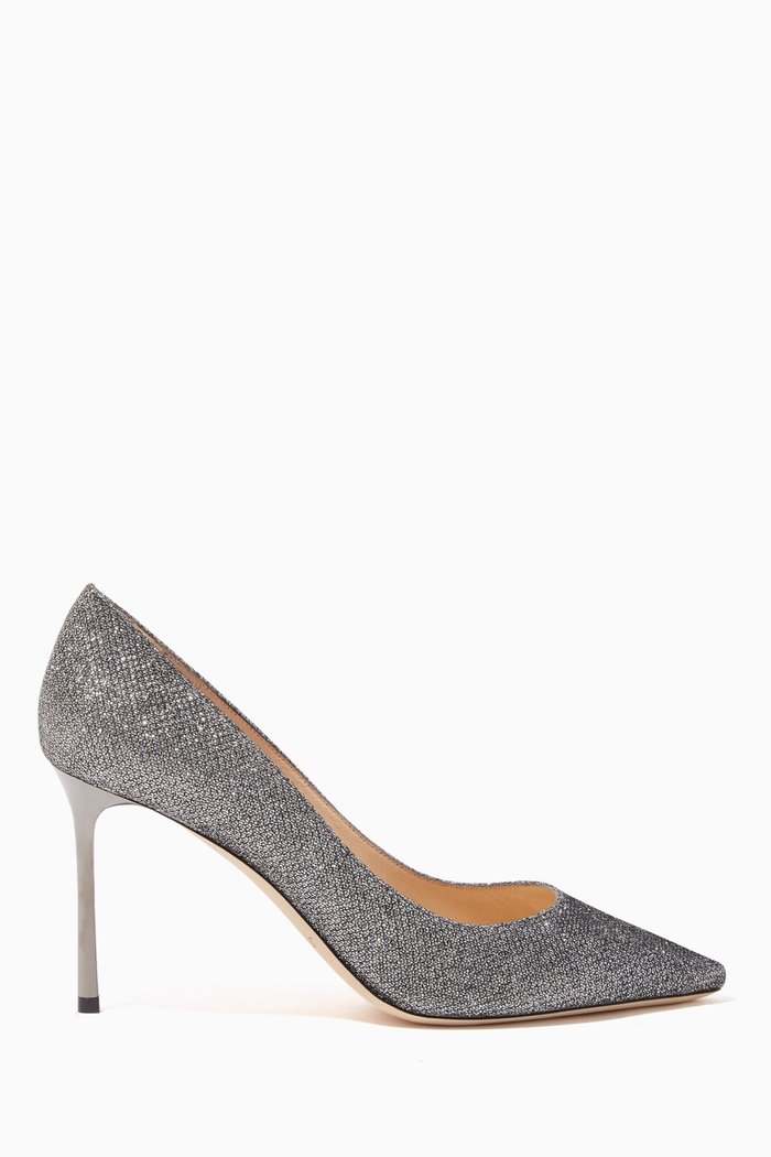 

Romy 85 Lamé Glitter Pumps, Grey