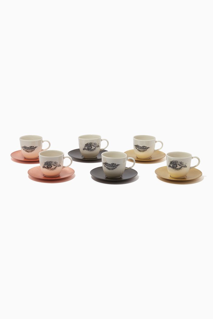 

Mosaic Eye & Lip Turkish Coffee Set Of 6, Multicolour
