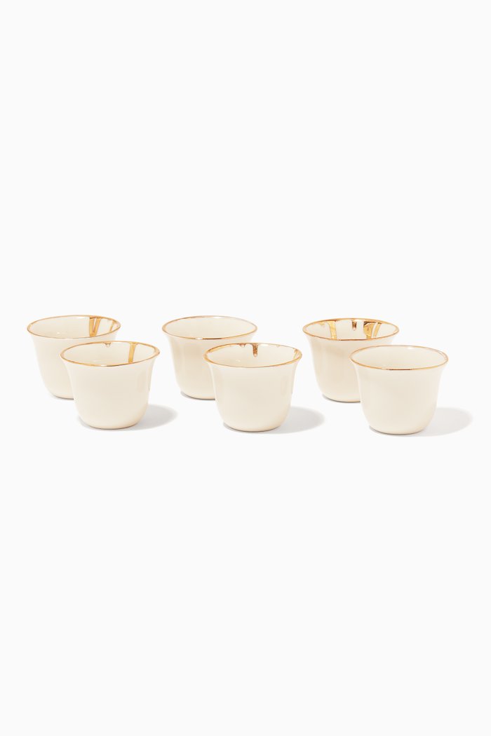 

Gold Mosaic Large Arabic Coffee Set Of 6, Multicolour