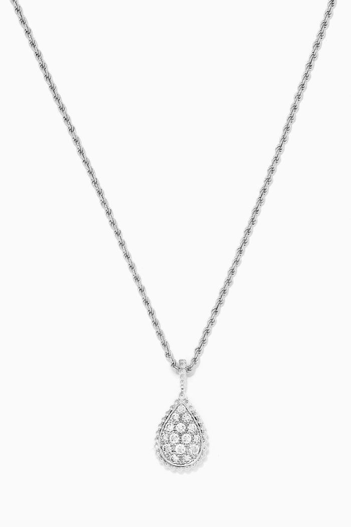 

Serpent Bohème Pendant with Pavé Diamonds in 18kt White Gold, M Motif, Silver