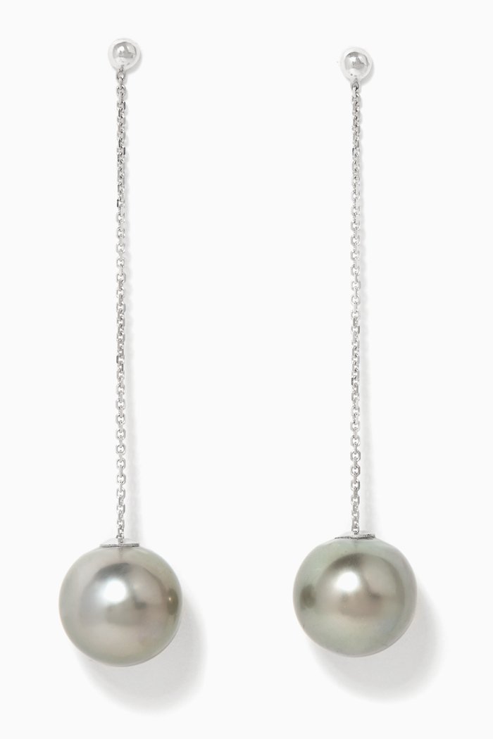 

White-Gold Links of Love Earrings, Silver
