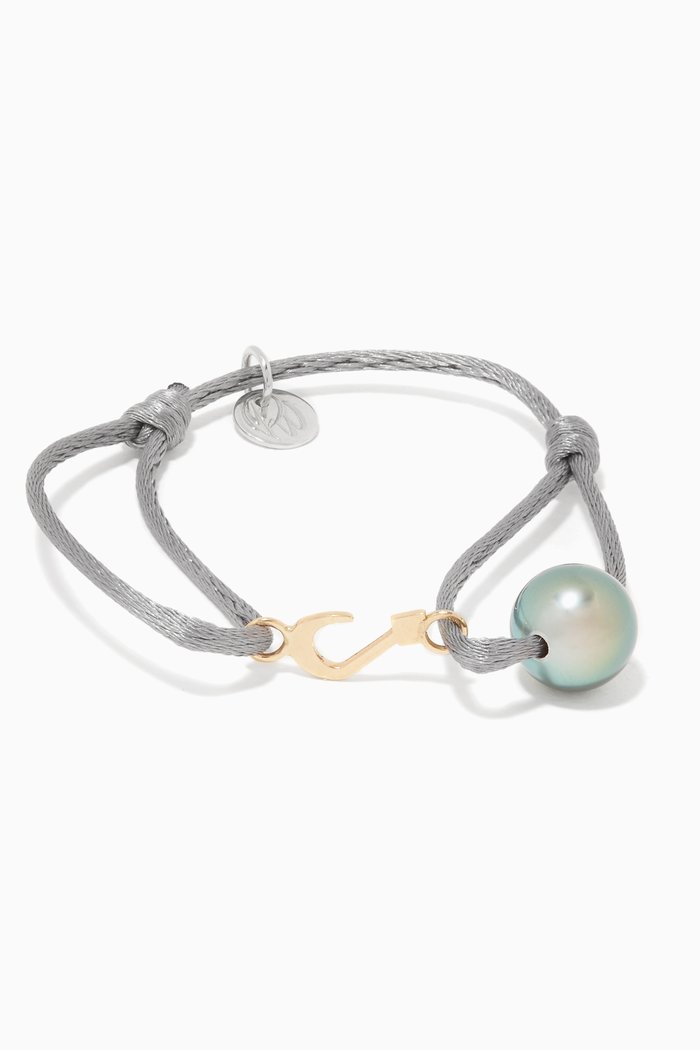 

Burgundy Pearl & L Initial Charm Bracelet, Yellow