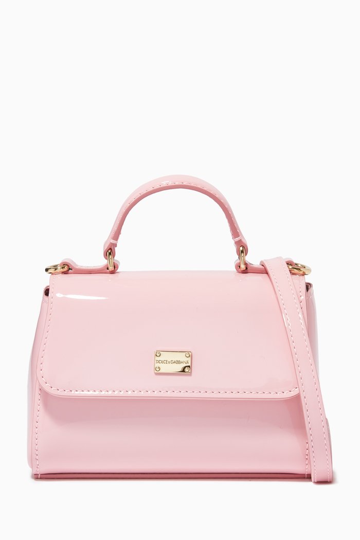 

Vernice Top Handle Bag in Patent Leather, Pink