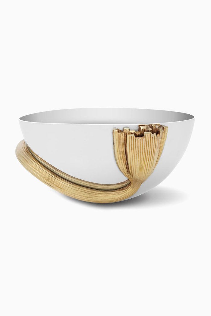 

Gold Plated Deco Leaves Small Bowl, Multicolour