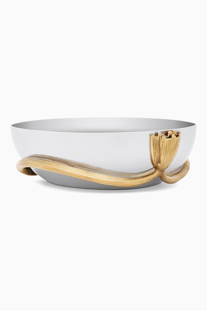 

Gold Plated Deco Leaves Medium Bowl, Multicolour