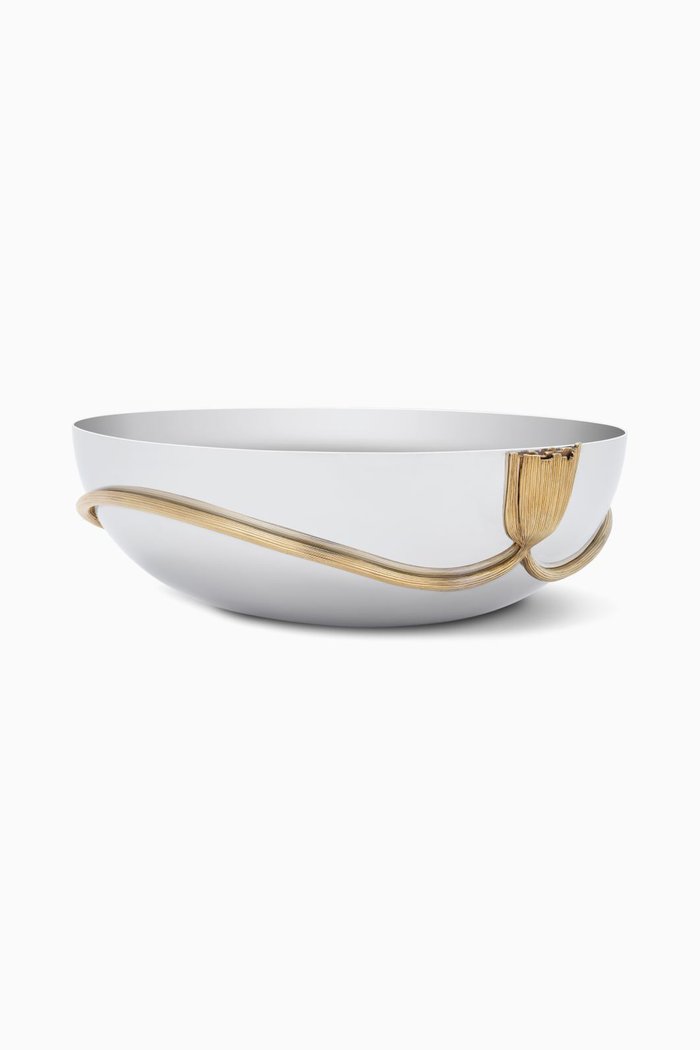 

Gold Plated Deco Leaves Large Bowl, Multicolour