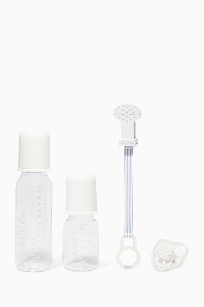 

Logo-Print Baby Bottle & Pacifier Set, White