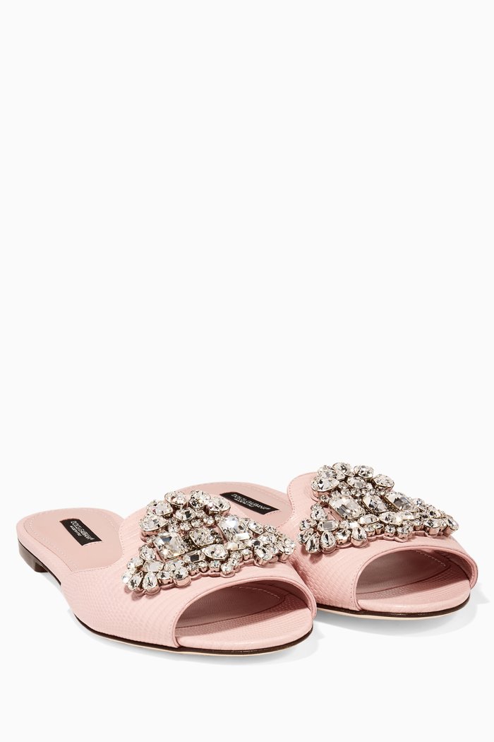 

Pink Bianca Iguana Print Sandals