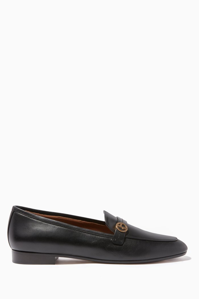 

Metal GA Leather Moccasins, Black