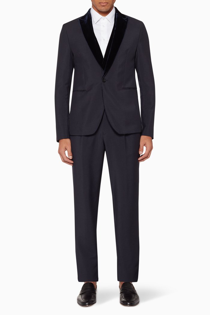 

Slim-Fit Wool Suit, Blue