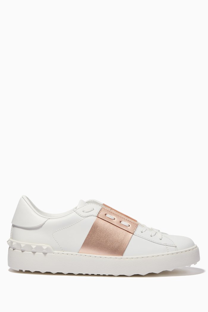 

Valentino Garavani Open Leather Sneakers, White