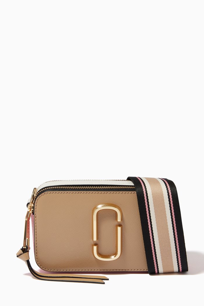 

Small Snapshot Camera Bag in Saffiano Leather, Neutral