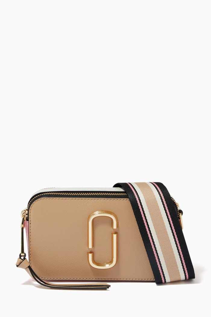 

Small Snapshot Camera Bag in Saffiano Leather, Neutral