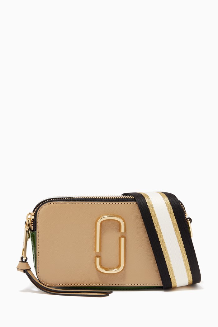 

Small Snapshot Camera Bag in Saffiano Leather, Neutral