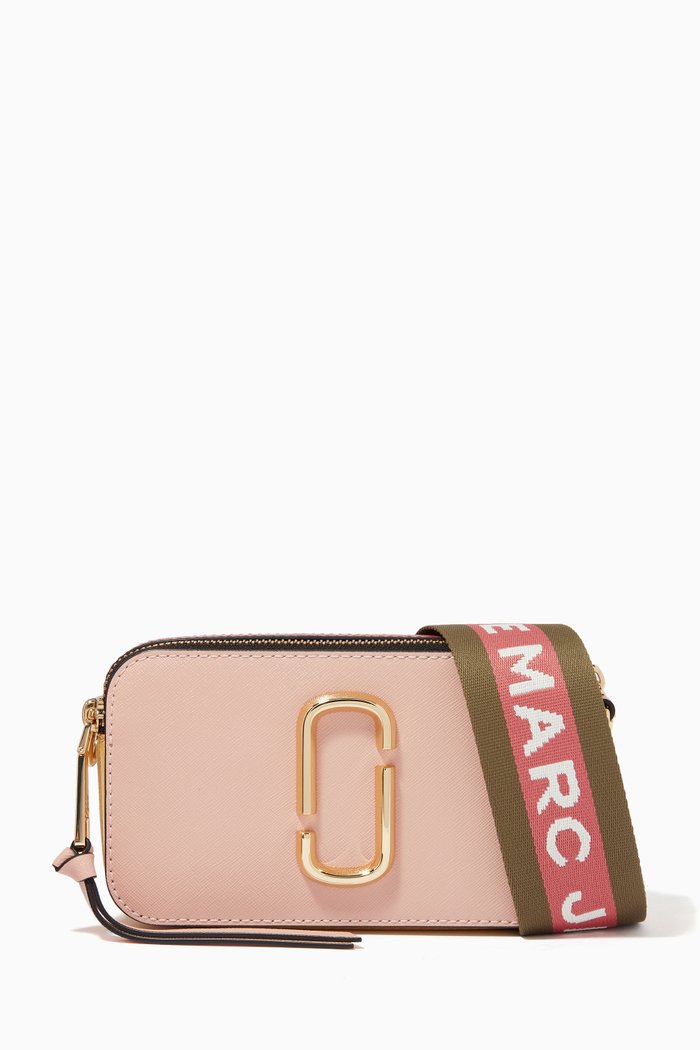 

Small Snapshot Camera Bag in Saffiano Leather, Pink