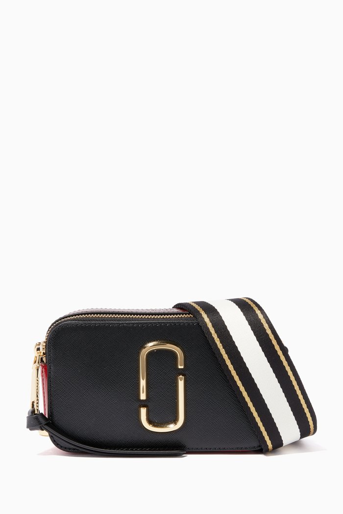 

Black Small Snapshot Shoulder Bag, Red