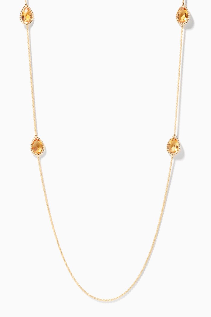 

Yellow-Gold Sautoir Serpent Bohème Citrine Necklace