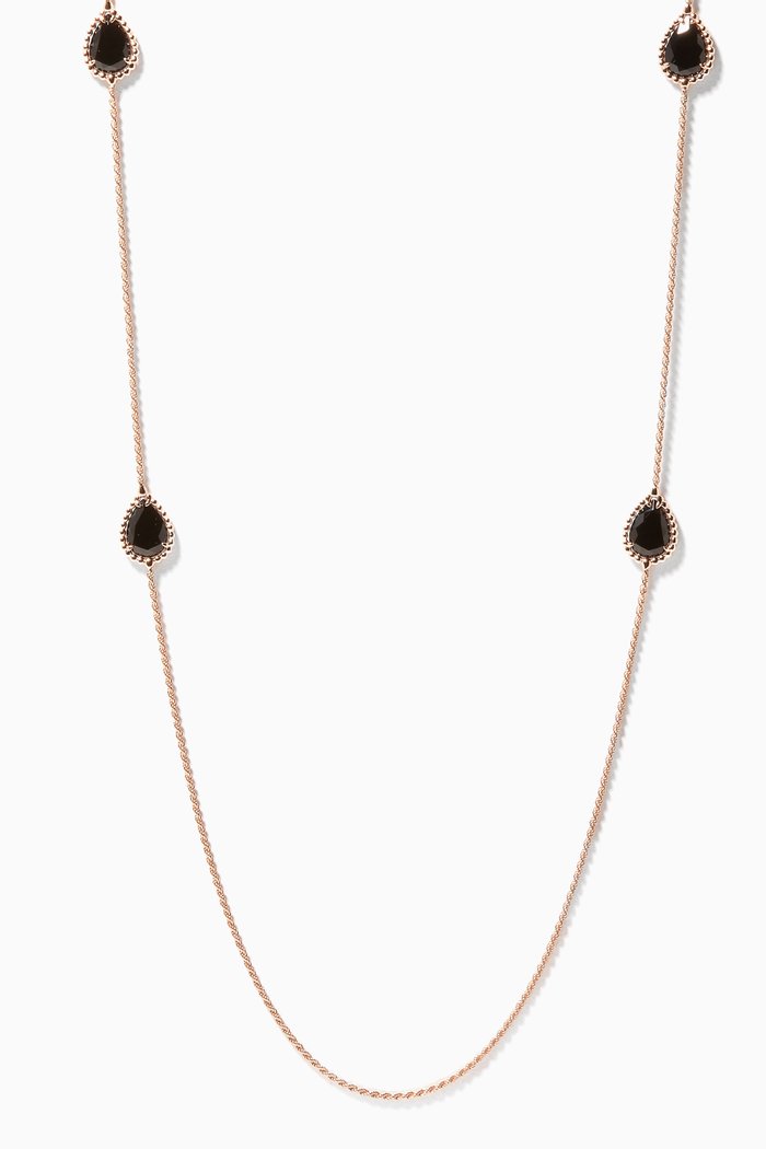 

Rose-Gold Sautoir Serpent Bohème Onyx Necklace