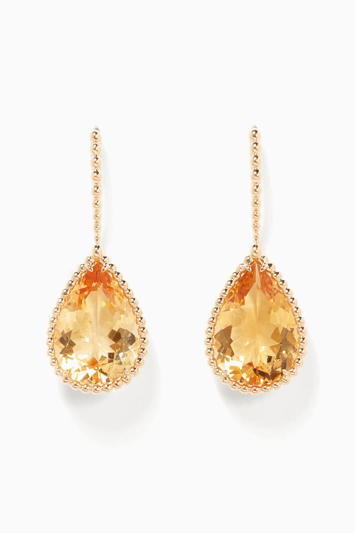 

Yellow-Gold Serpent Bohème Sleeper Citrine Earrings