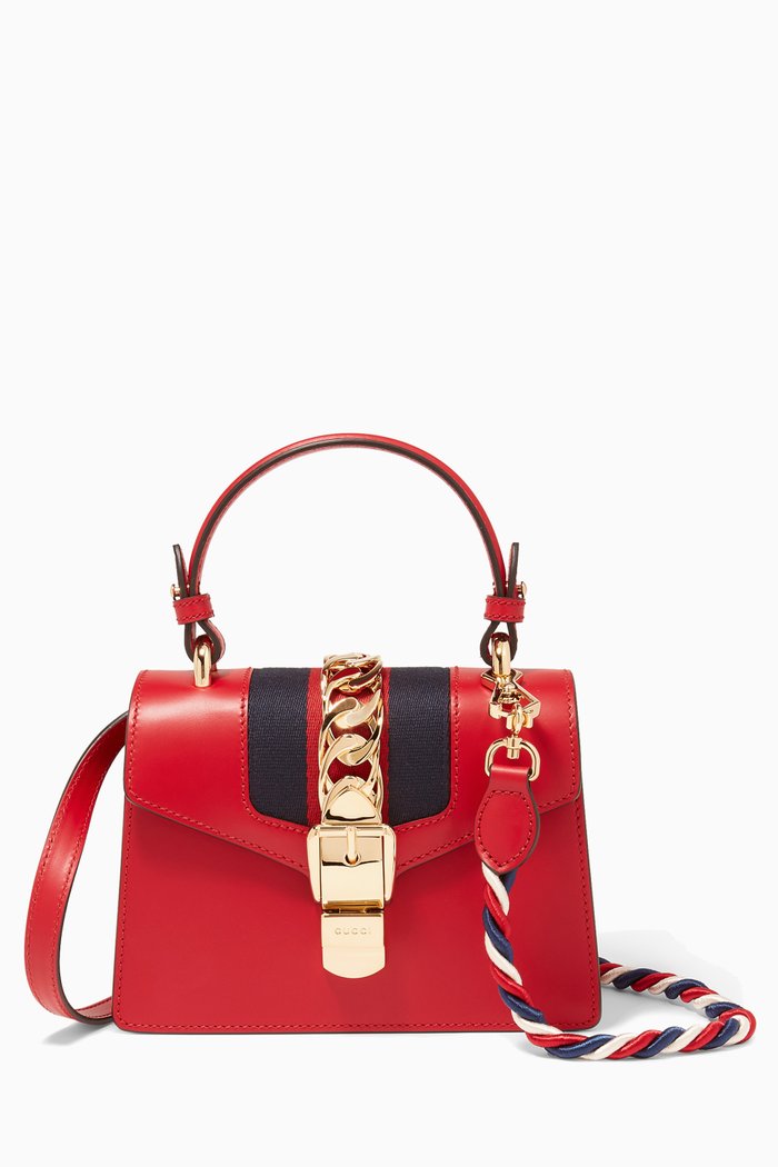 

Red Mini Sylvie Top Handle Bag