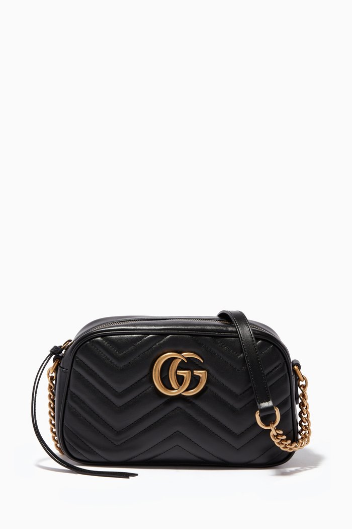

Black Leather Small GG Marmont Shoulder Bag