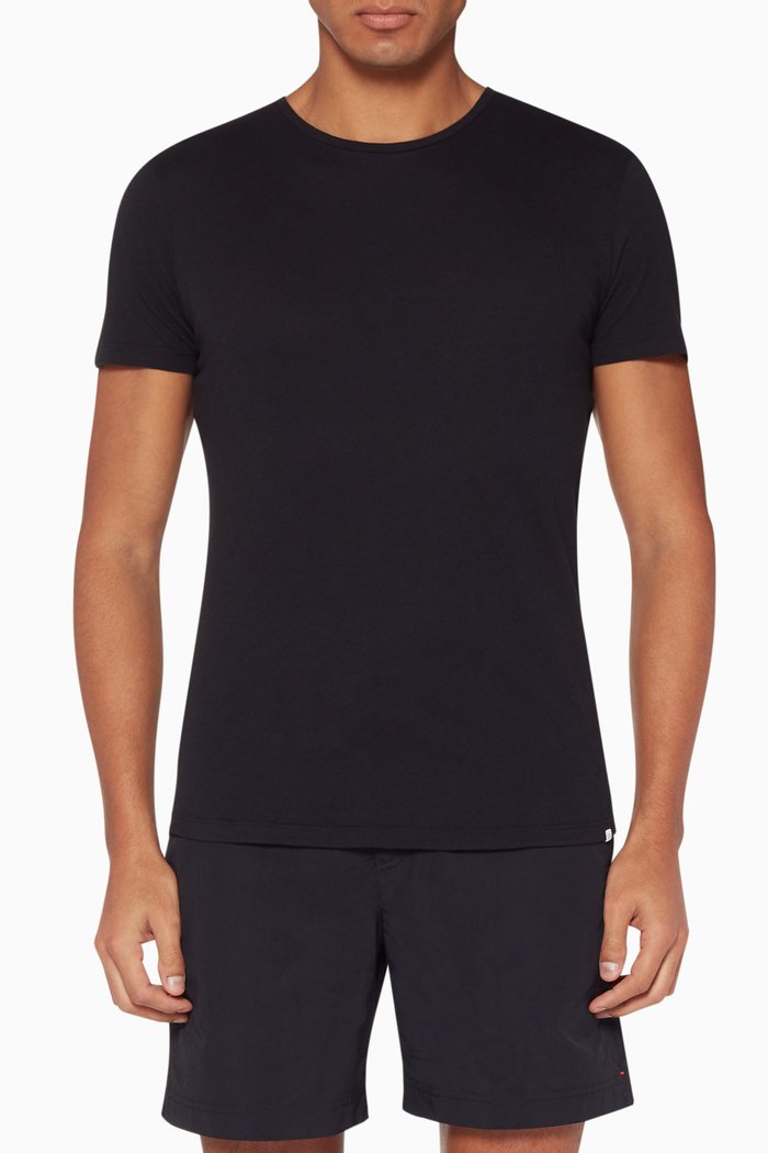 

Black Crewneck Cotton T-Shirt
