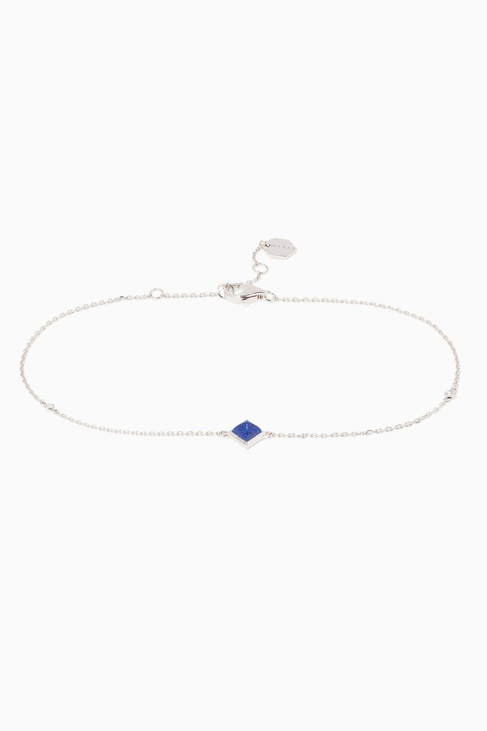 

White-Gold, Lapis Lazuli & Diamond Cleo Anklet, Silver