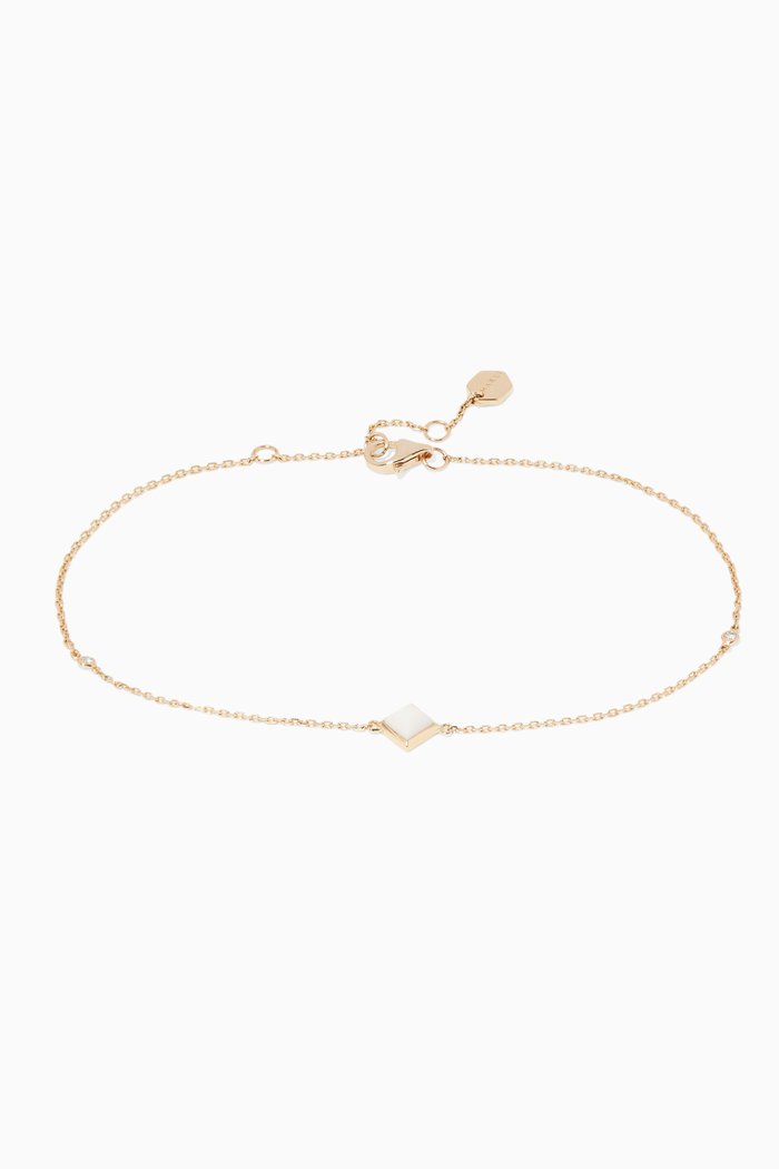 

Yellow-Gold, White Agate & Diamond Cleo Anklet