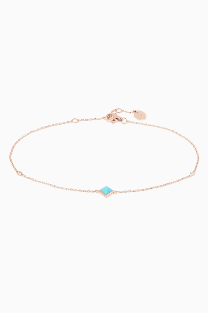 

Rose-Gold Turquoise Anklet
