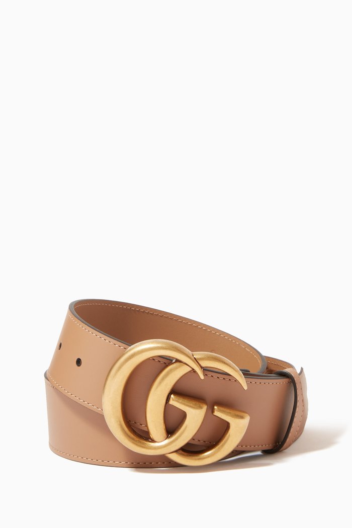 

GG Marmont Wide Belt in Leather, Pink