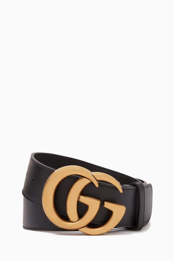 

Moon Glossy Wide Belt in Leather, Black