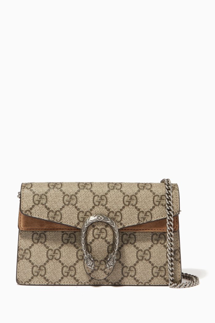 

Super Mini Dionysus Shoulder Bag in GG Supreme Canvas, Brown