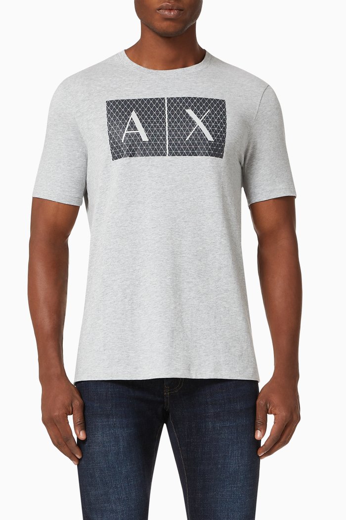 

Tessellated Logo Cotton Crewneck T-Shirt, Grey