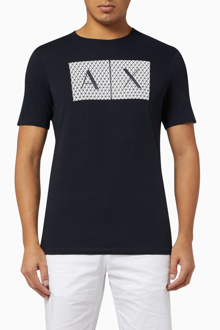 

Tessellated Logo Cotton Crewneck T-Shirt, Blue