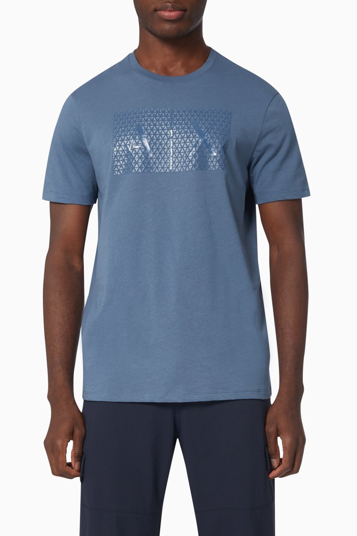 

Tessellated Logo T-Shirt in Jersey, Blue