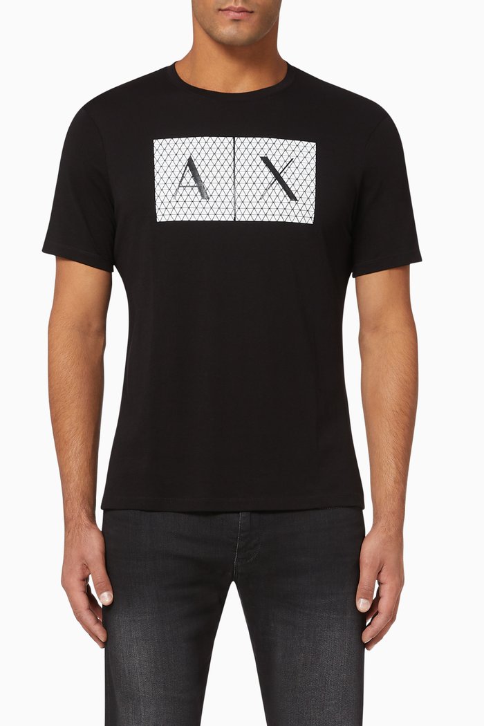 

Tessellated Logo Cotton Crewneck T-Shirt, Black